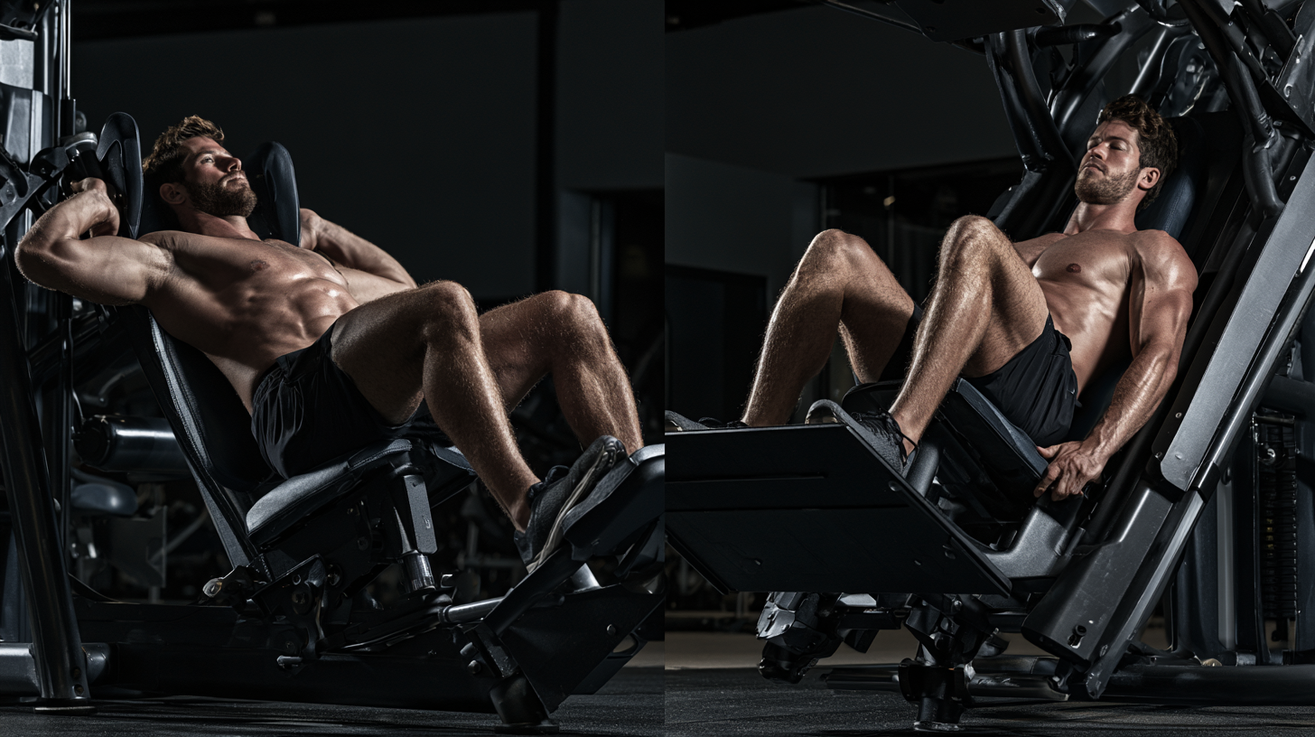 Hack squat and leg press exercise comparison